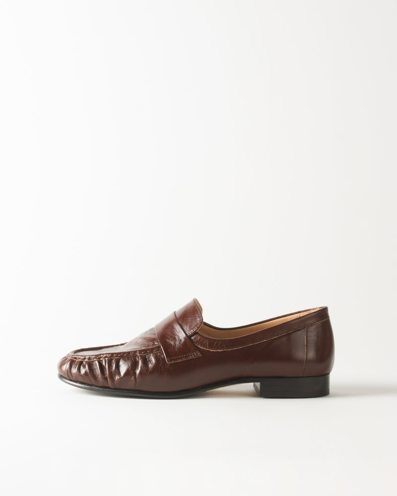 Ruched Loafer Leather Moka