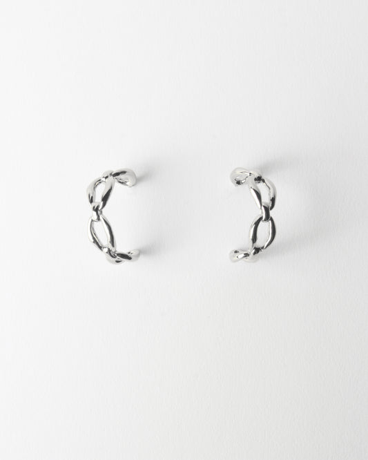Large Chain Hoops Silver Plated