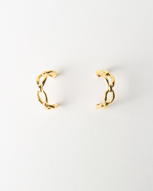 Large Chain Hoops Gold Plated