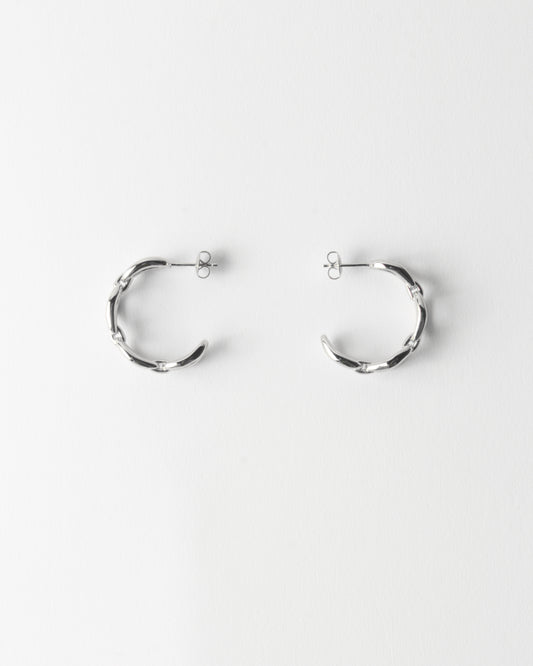 Large Chain Hoops Silver Plated