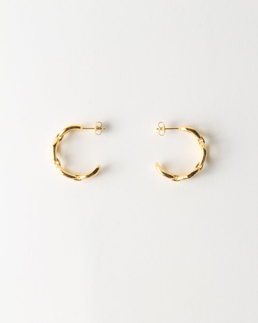 Large Chain Hoops Gold Plated