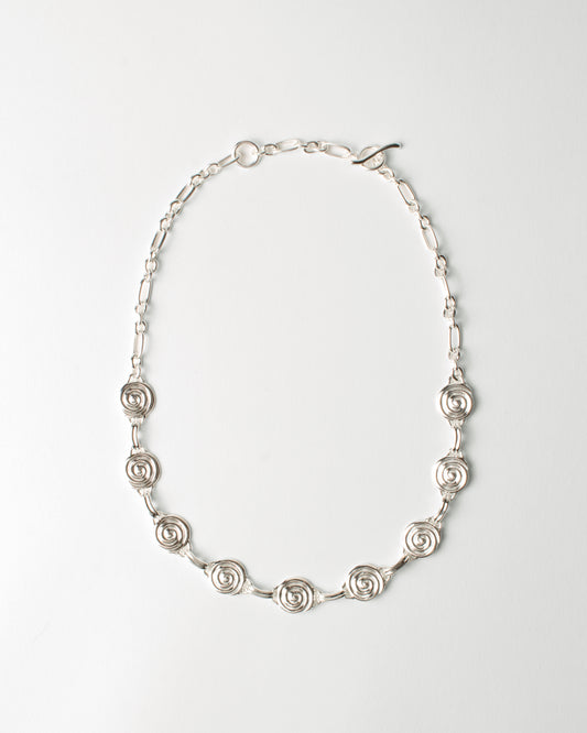 Swirl Chain Necklace Silver Plated