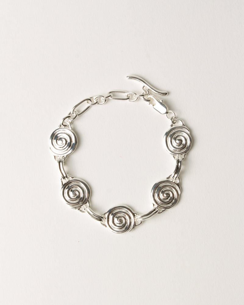 Swirl Chain Bracelet Silver Plated