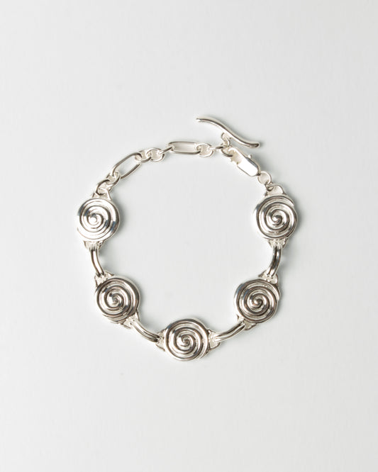 Swirl Chain Bracelet Silver Plated