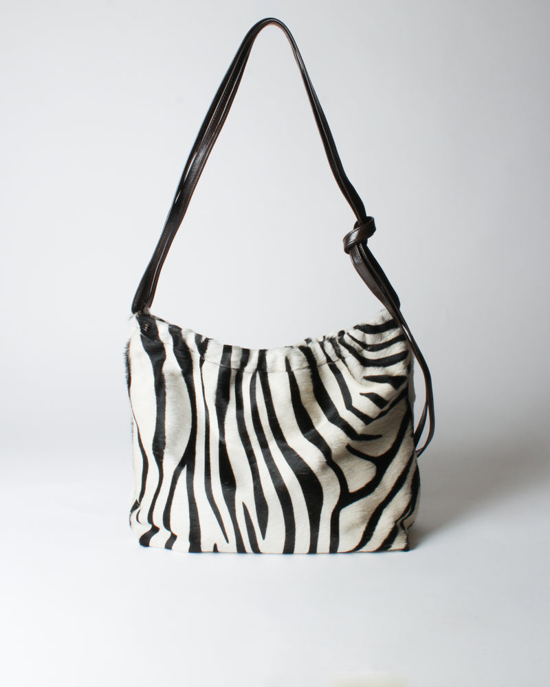 Felix Crossbody Tote Calfhair Zebra Print