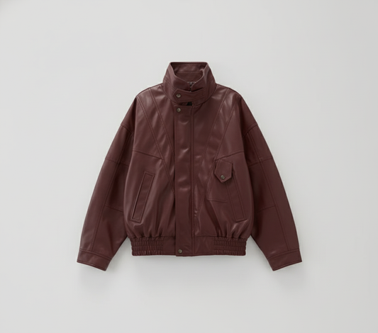 Madison Jacket Faux Leather Burgundy