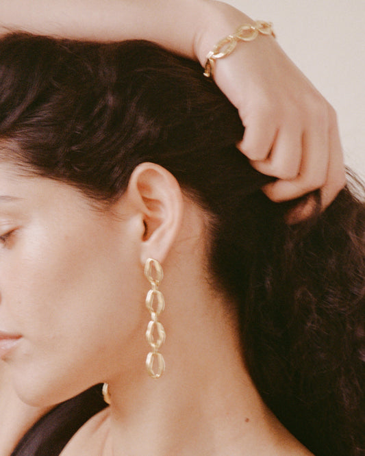 Munch x Rejina Pyo Molten Chain Earrings Gold Plated