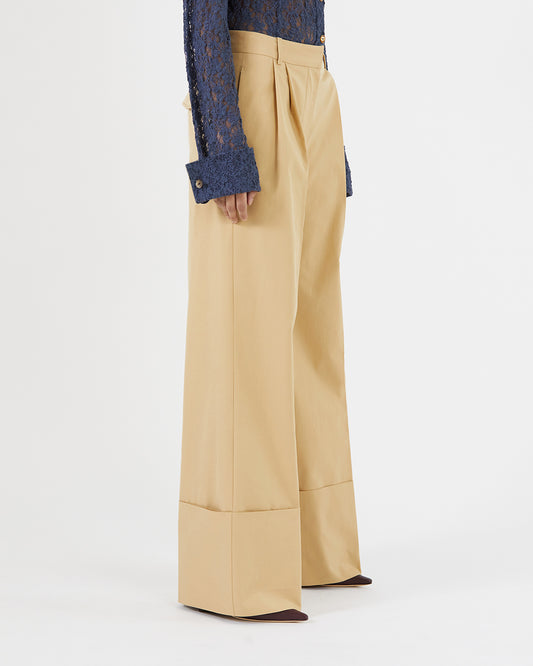 Macie Trousers Cotton Blend Tan