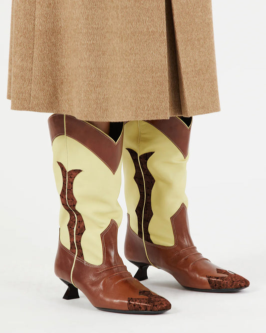 Jessie Boots Leather Butter Yellow