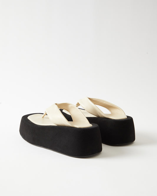 Nikki Slides Leather Nappa Ivory