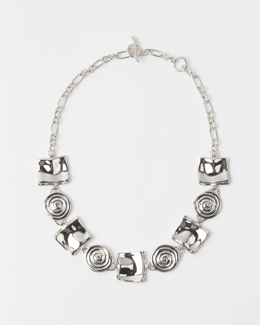 Squiggle Necklace Silver Plated