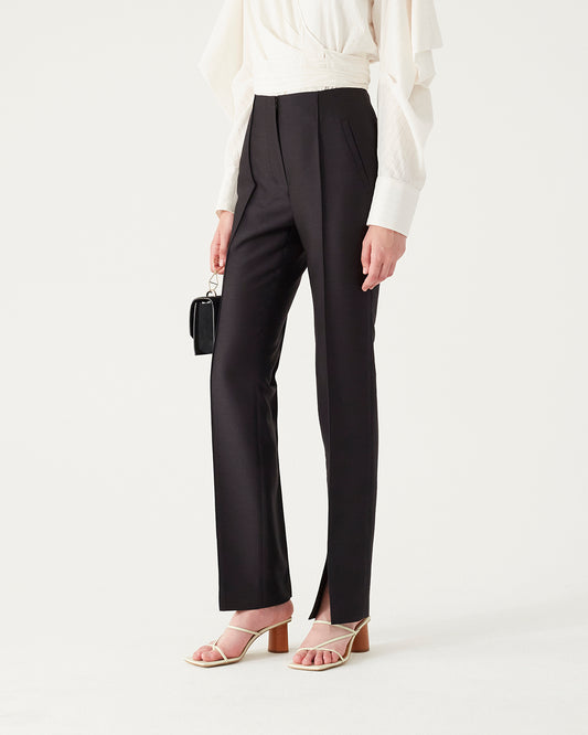 Emery Trousers Wool Silk Blend Black