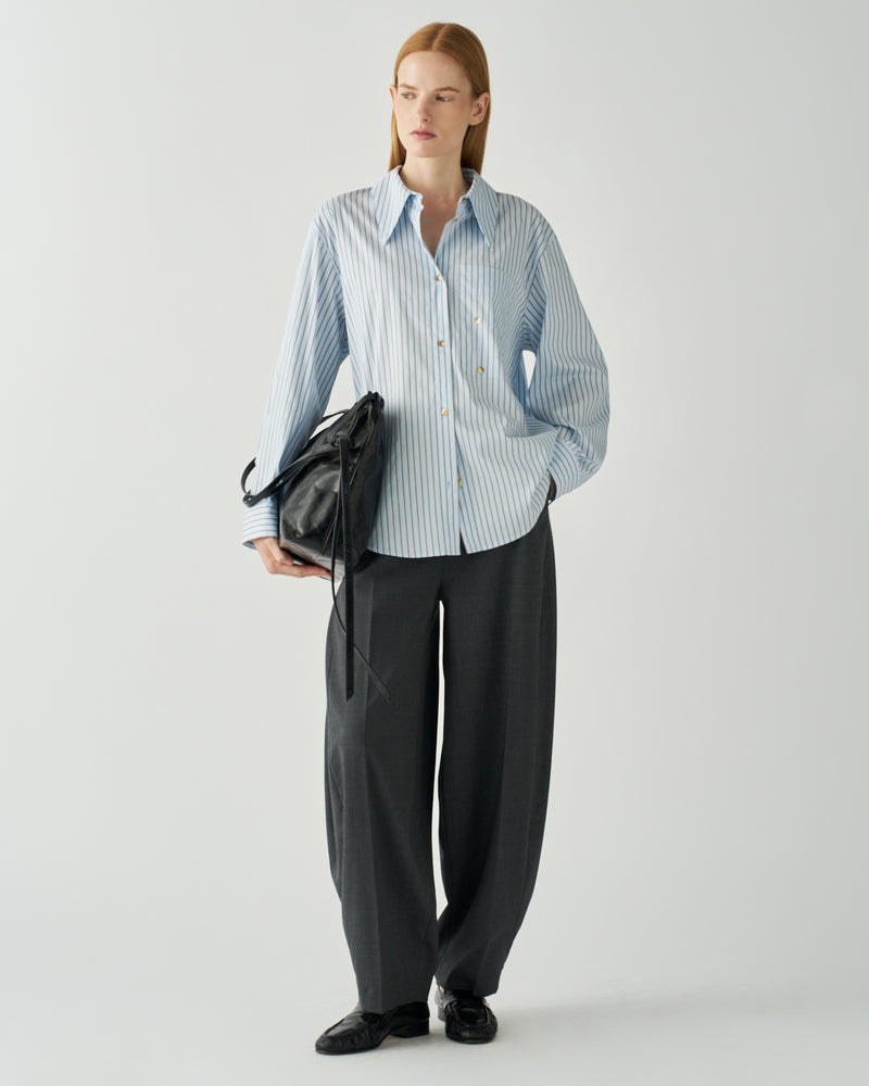 Ellis Shirt Cotton Stripe Jacquard Sky