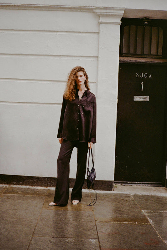 Ellis Shirt Duchesse Satin Black