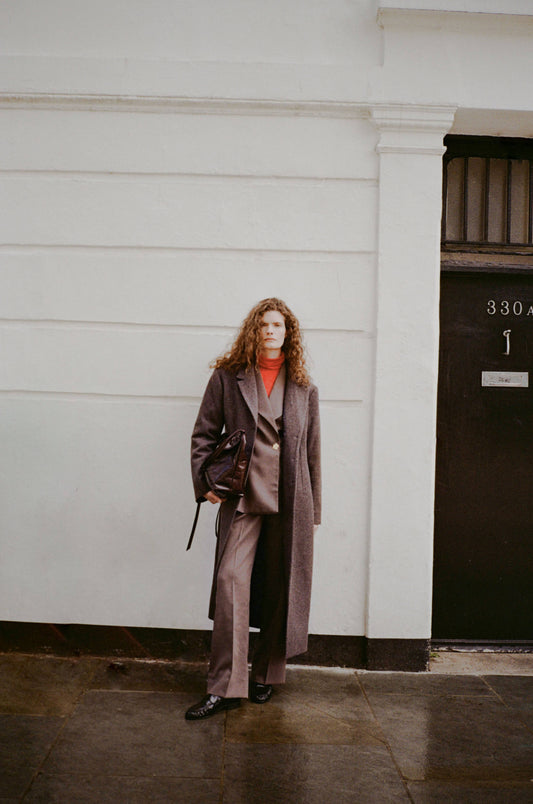 Jolene Coat Wool Blend Twill Mole Brown