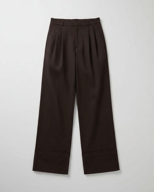 Macie Trousers Sateen Cotton Dark Chocolate