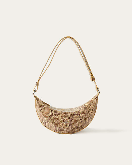 Petite Banana Bag Leather Print Snake