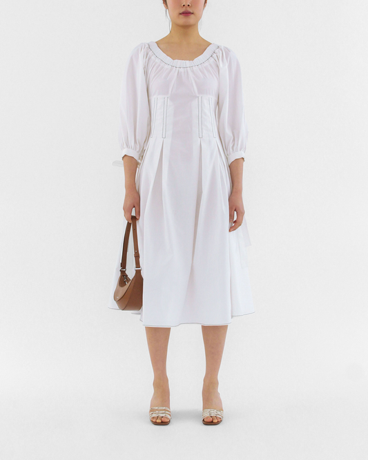 Greta Dress Organic Cotton Off-White